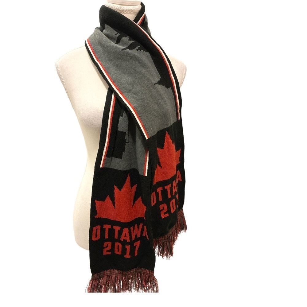 Ottawa Grey Cup 2017 Black and Red Reversible Scarf